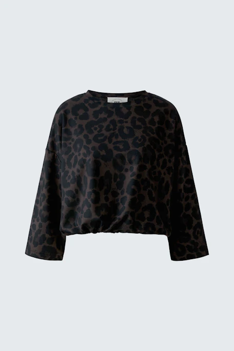 Lässiges Damen-Sweatshirt mit Leopardenmuster, ideal für einen entspannten Look.