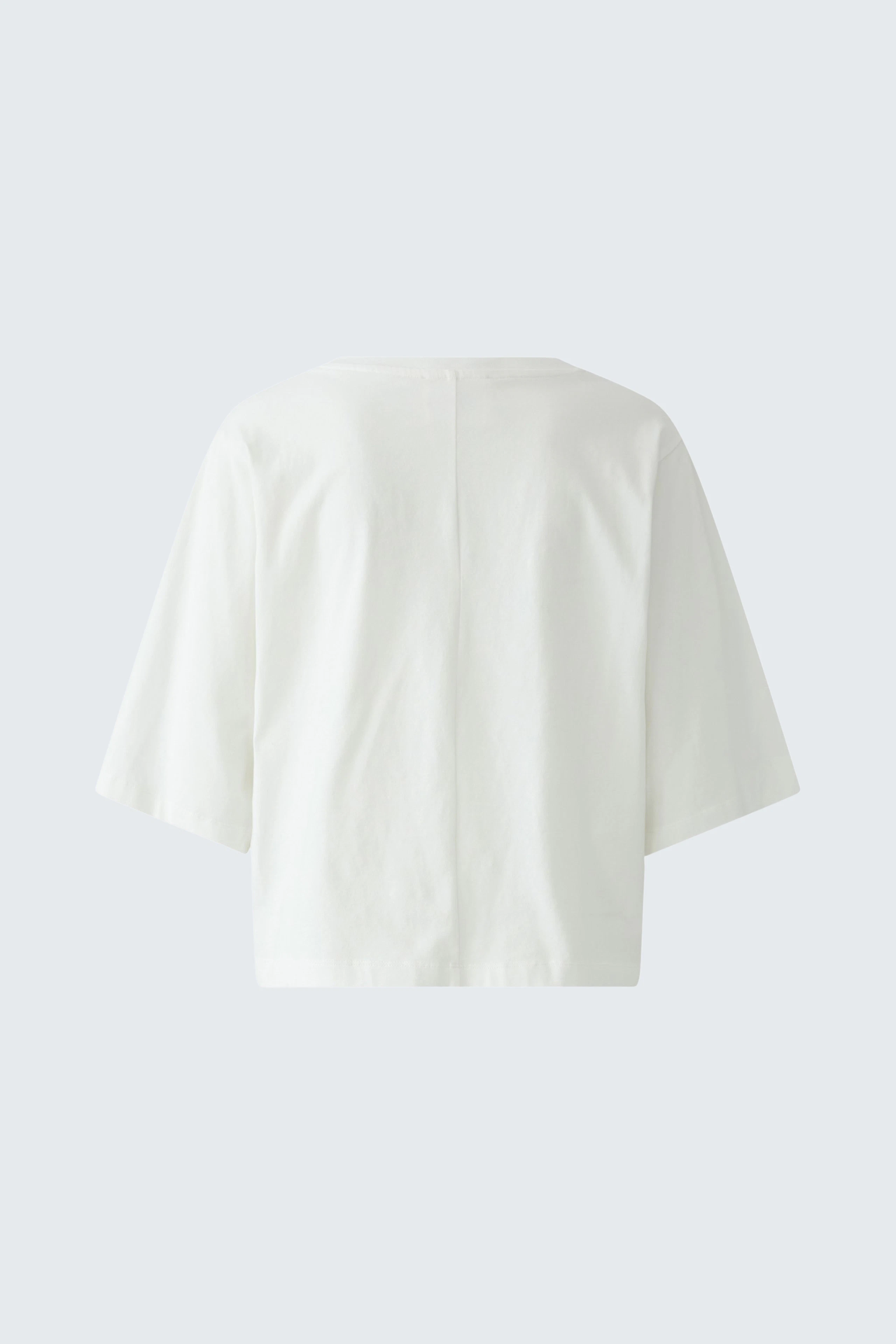 Weißes Damen-T-Shirt: Schlichtes Design, kurze Ärmel, ideal für lässige Outfits.