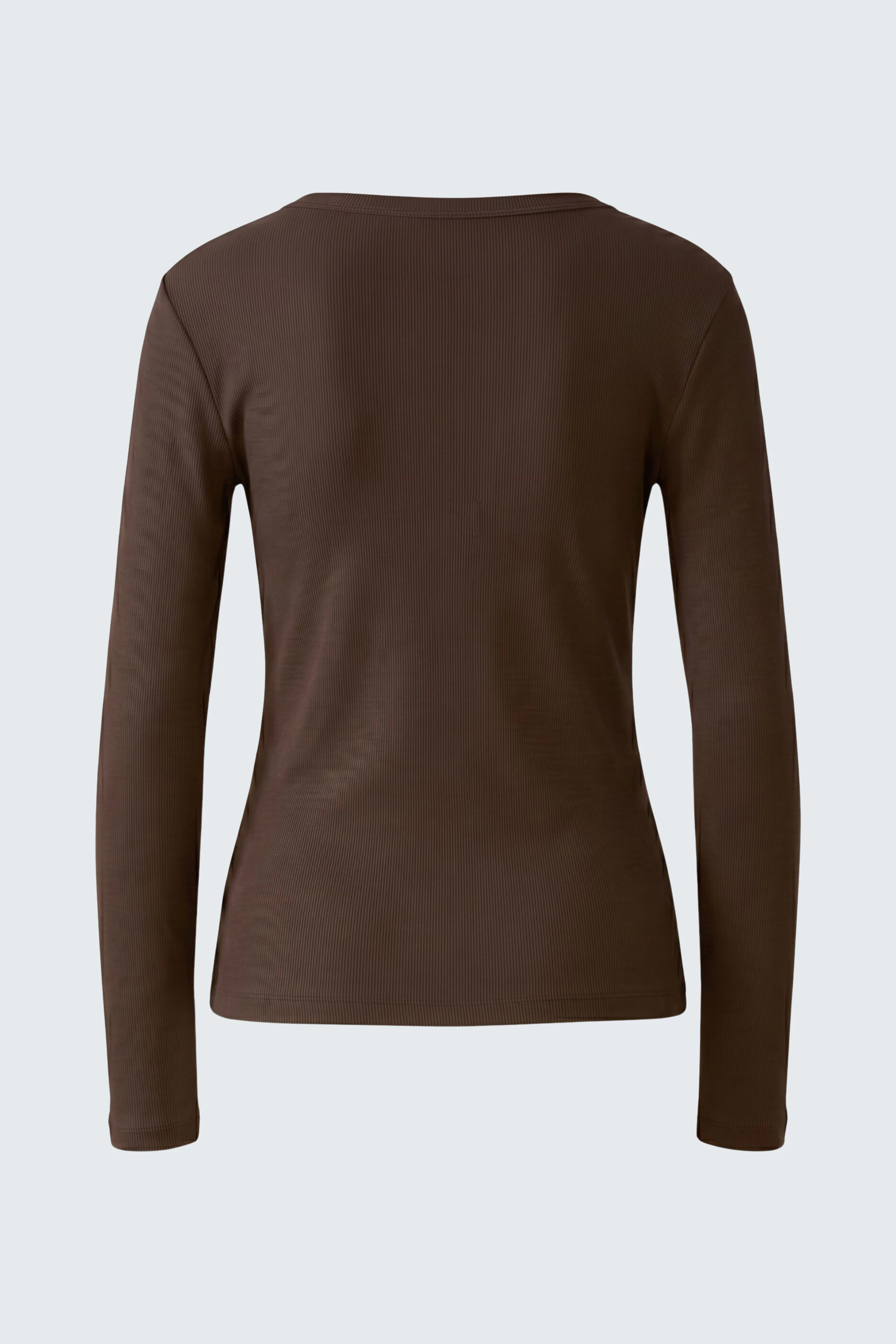 Braunes Langarmshirt: Schlichtes Design, ideal für den Alltag. Perfekt kombinierbar mit Jeans oder Röcken.