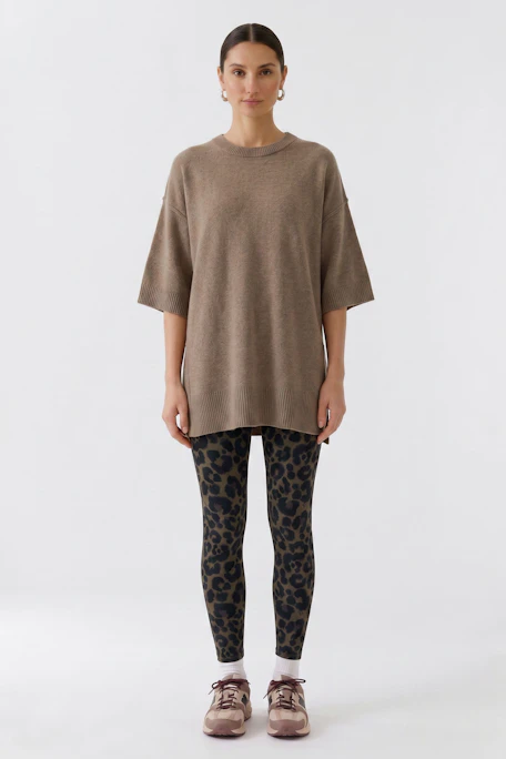 Leopard print leggings: Bold and stylish, perfect for a casual look. No model, just the leggings.