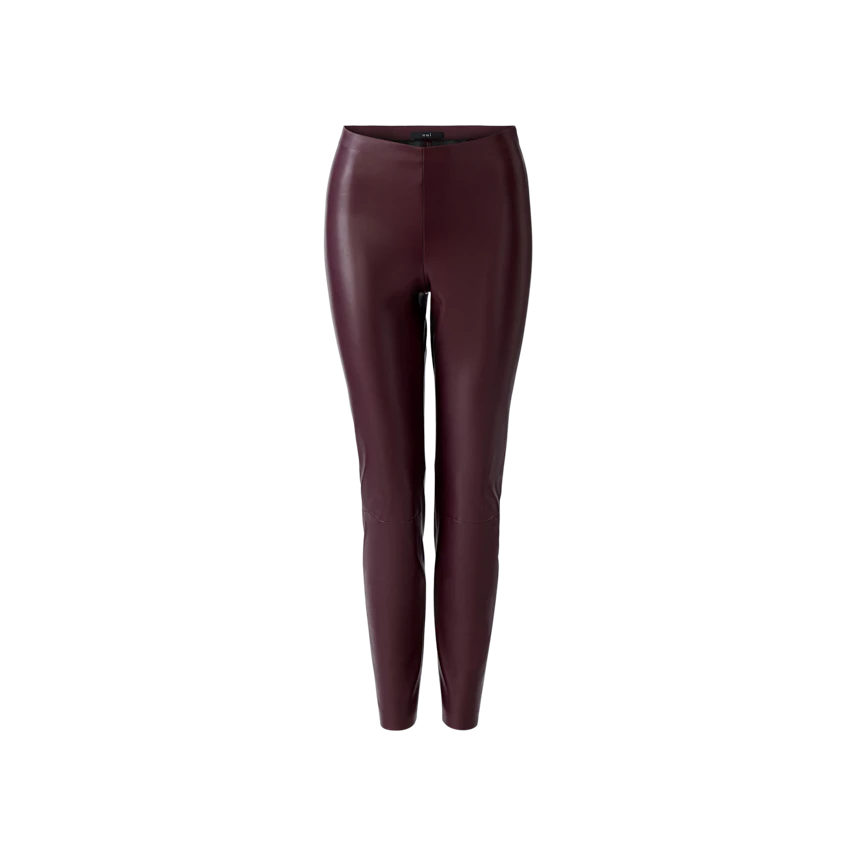 Trendy women's leggings in burgundy, featuring a sleek design for a modern look.