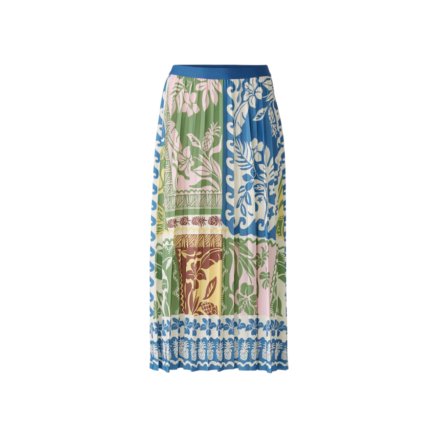 Image 7 of Midi skirt - blue green in blue green | Oui
