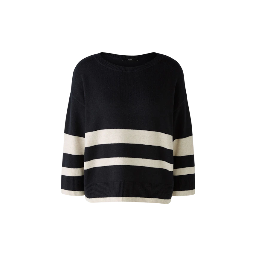 Image 6 of pullover - black offwhite in black offwhite | Oui