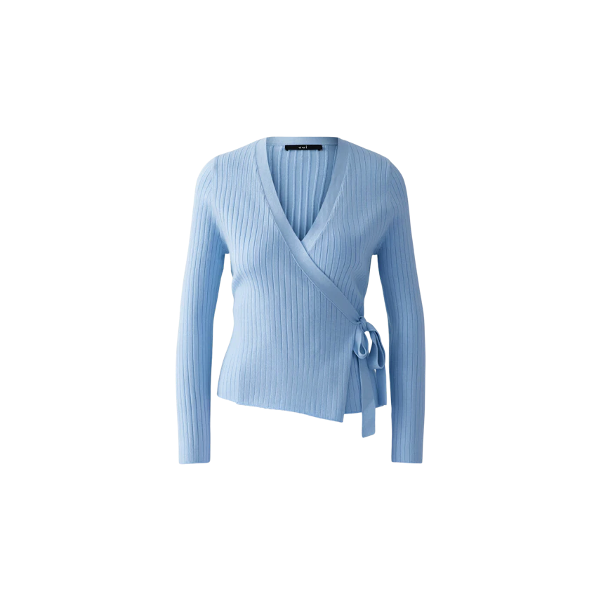 Image 1 of Wrap jacket - powder blue in powder blue | Oui