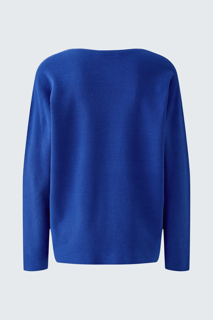Vibrant blue pullover: Simple design, perfect for layering or wearing alone. Casual and versatile for any occasion.