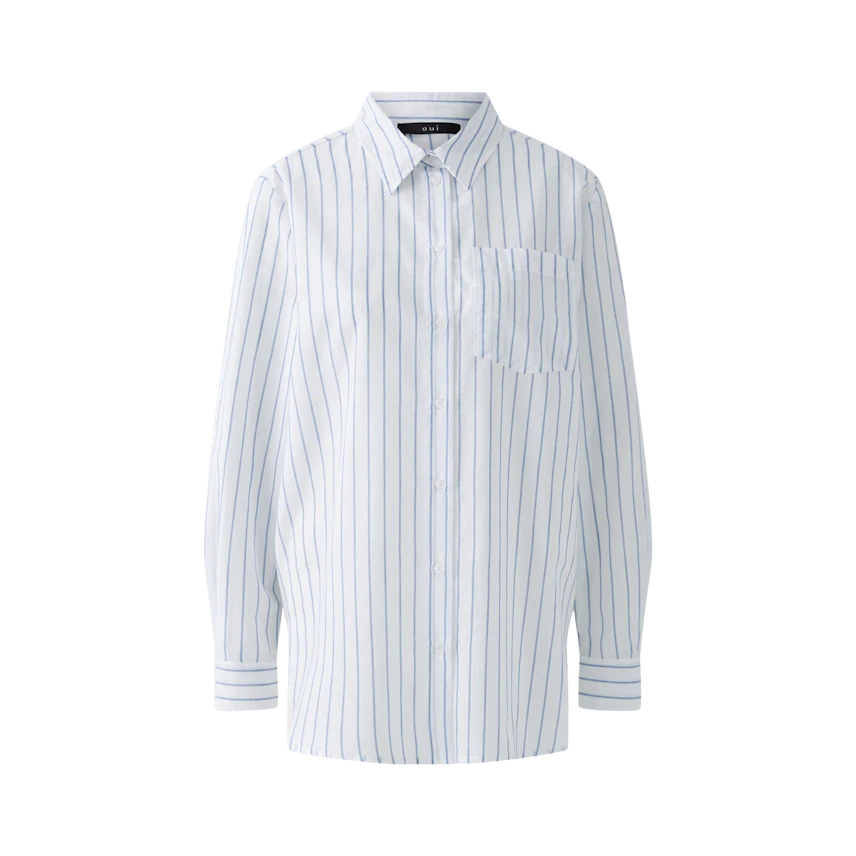 Image 8 of Longblouse - white blue in white blue | Oui