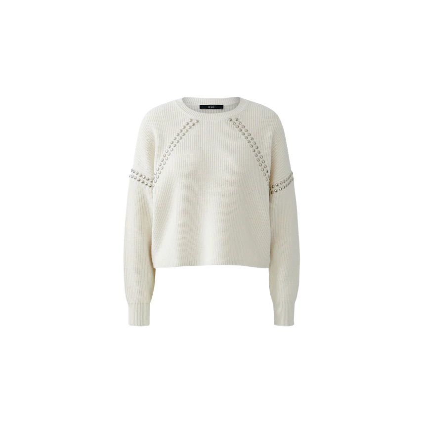 Bequemer Damen-Pullover in Creme mit strukturiertem Design und lässigem Schnitt.