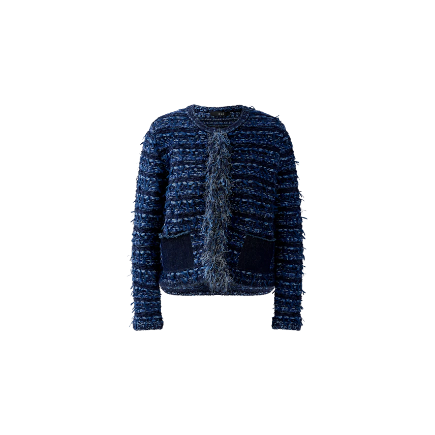 Casual women's cardigan: A blue textured cardigan with pockets, perfect for layering.