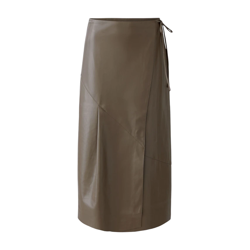 Image 6 of Wrap skirt - taupe in taupe | Oui