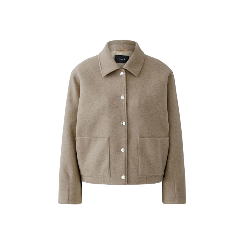 Image 8 of Jacket - taupe in taupe | Oui