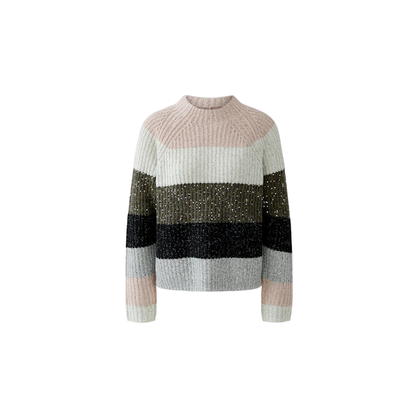 Gemusterter Damen-Pullover in sanften Farben, lässig und bequem, ideal für den Alltag.