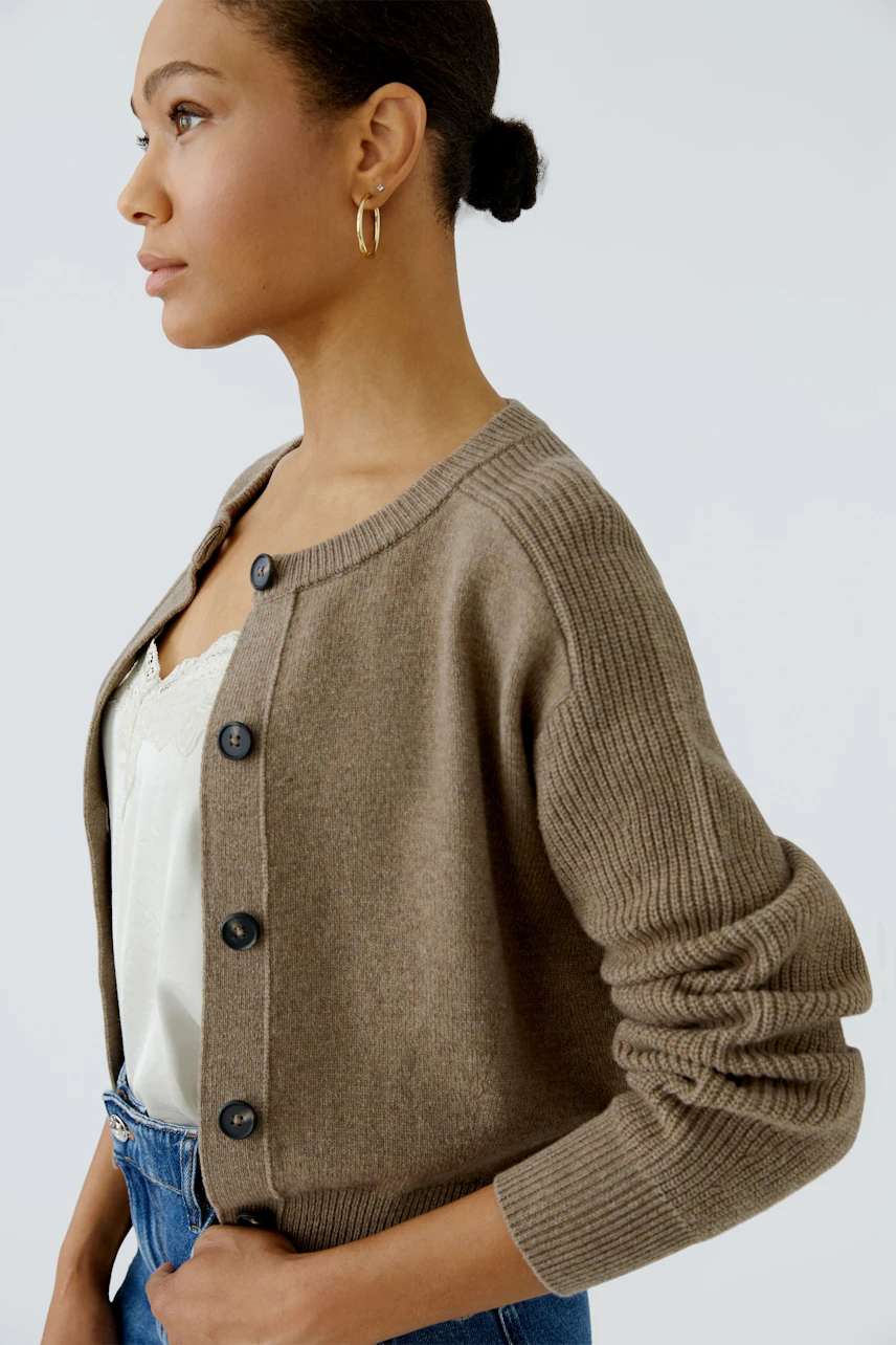Image 5 of Knit jacket - Taupe Melange in Taupe Melange | Oui
