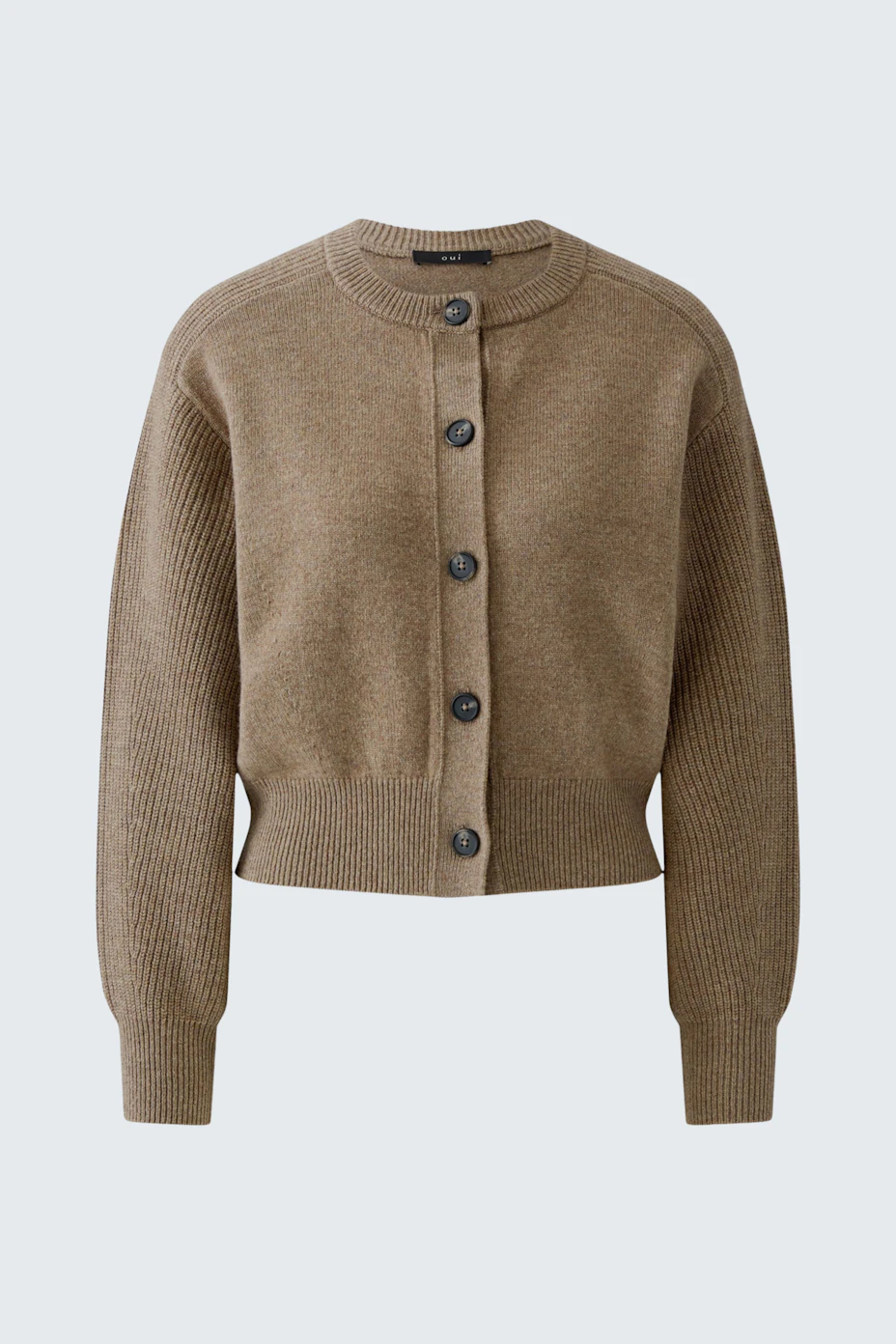 Strickjacke - Taupe Melange