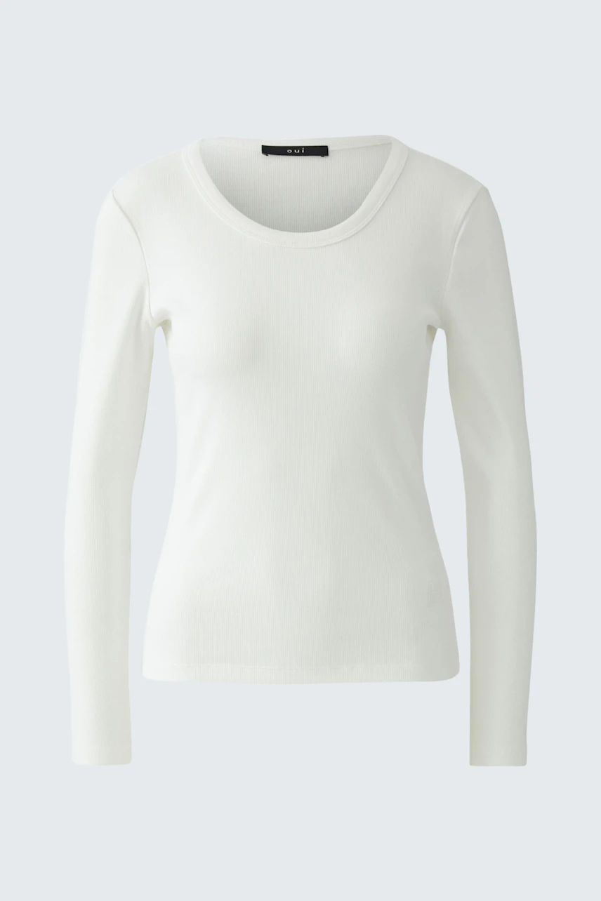 Image 4 of Long-sleeved shirt - cloud dancer in cloud dancer | Oui