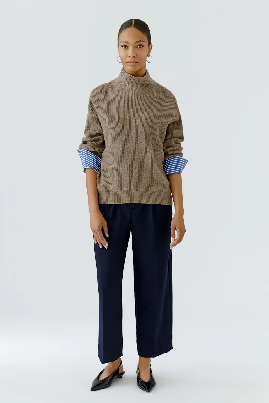 Pleat-front trousers - darkblue