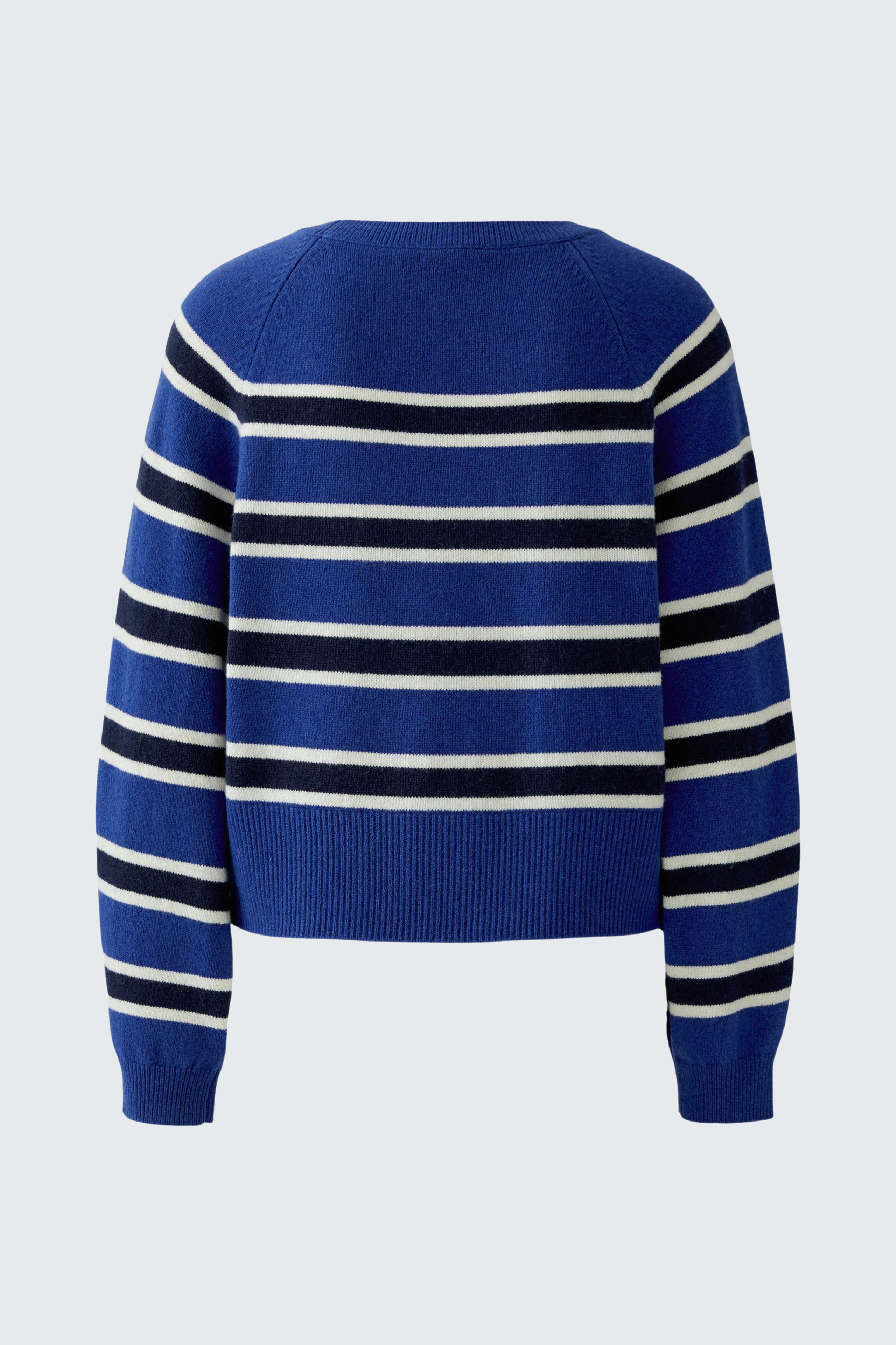 Casual pullover: Blue with white stripes, perfect for a relaxed and stylish look.