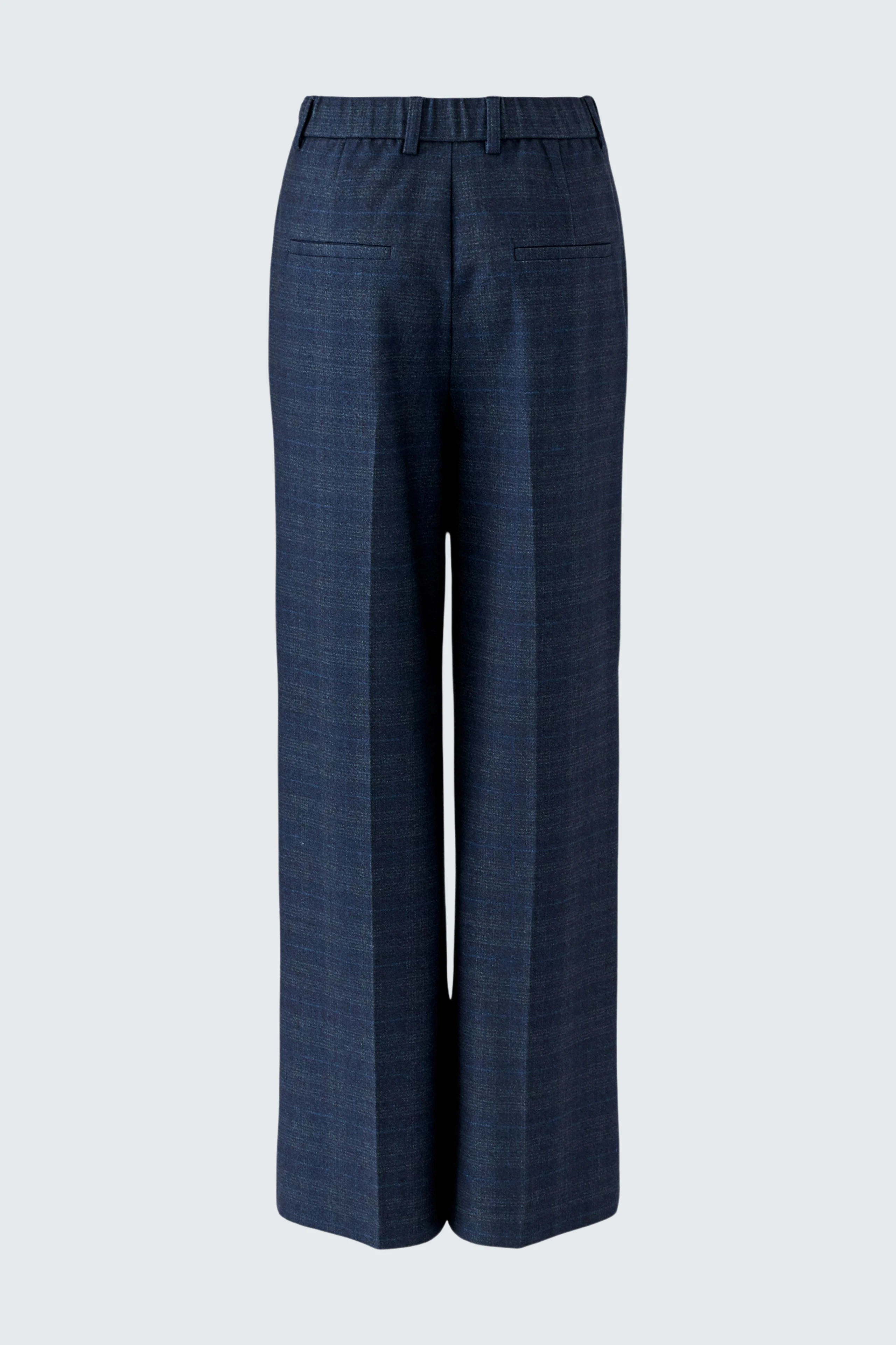 Casual women's pants: Blue wide-leg trousers with a high waist, perfect for a relaxed look.