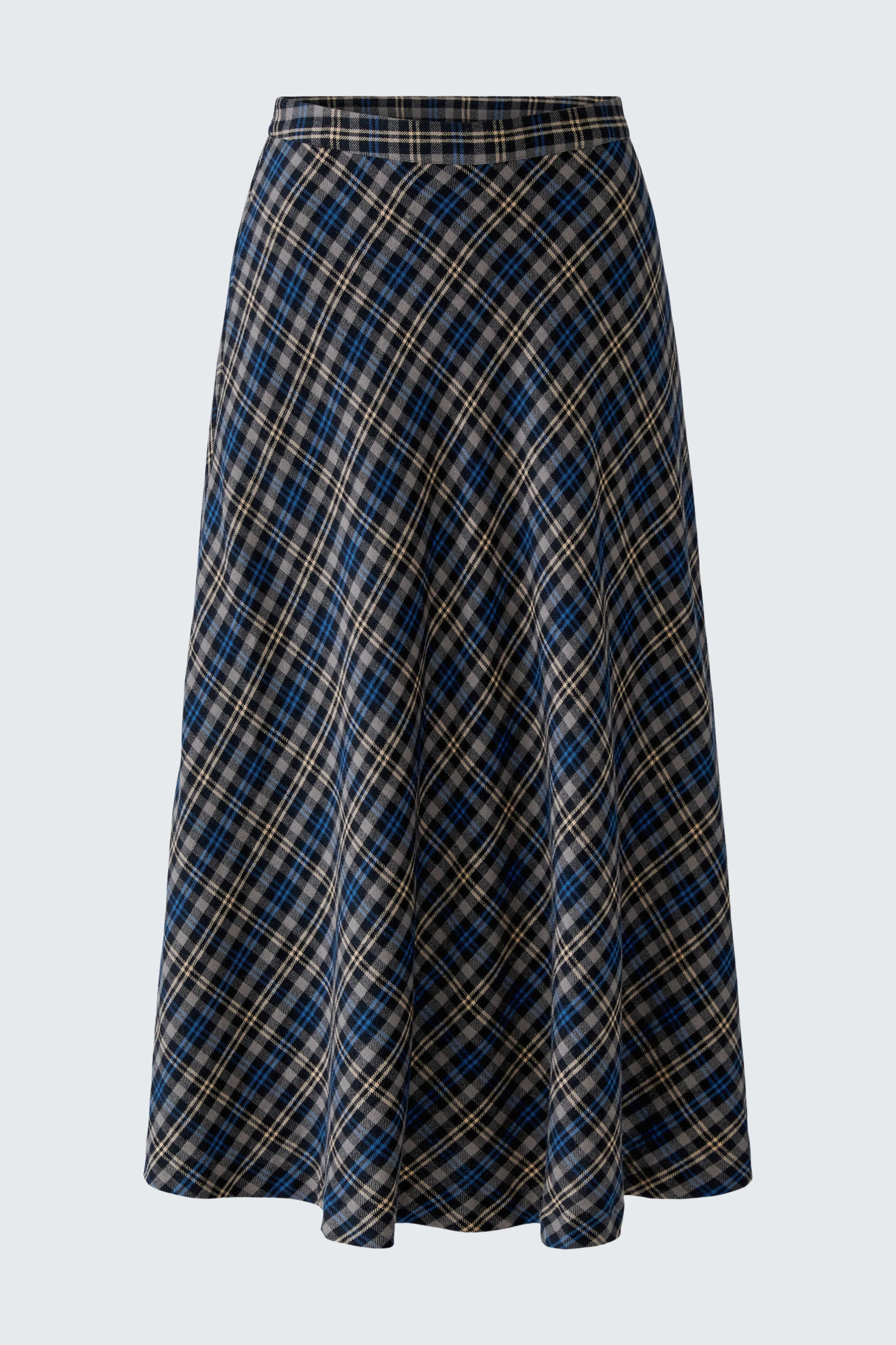 Kariert A-Linien-Rock: Zeitloser Rock in Blau und Braun, ideal für vielseitige Outfits.