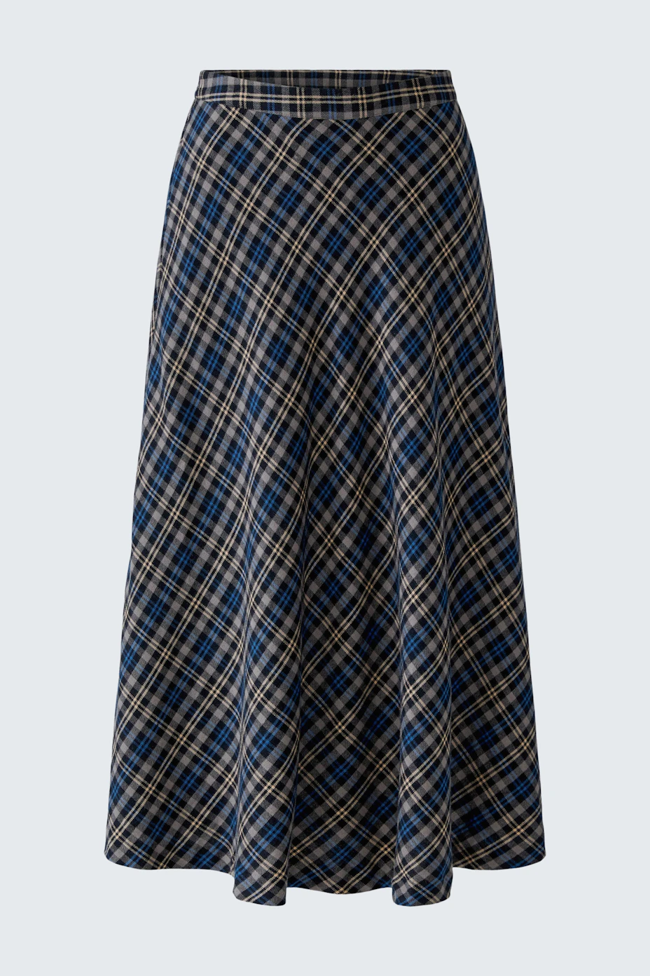 A-line skirt in plaid pattern, showcasing a classic design with a comfortable fit.