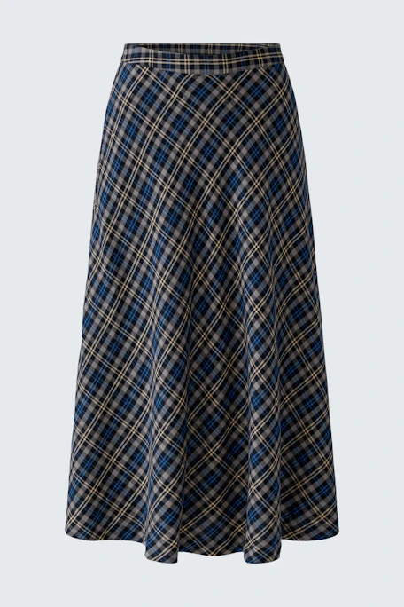 Kariert A-Linien-Rock: Zeitloser Rock in Blau und Braun, ideal für vielseitige Outfits.