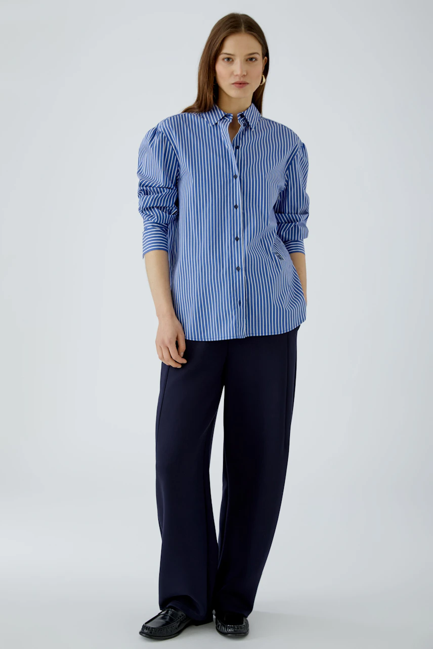 Image 1 of Shirt blouse - blue white in blue white | Oui