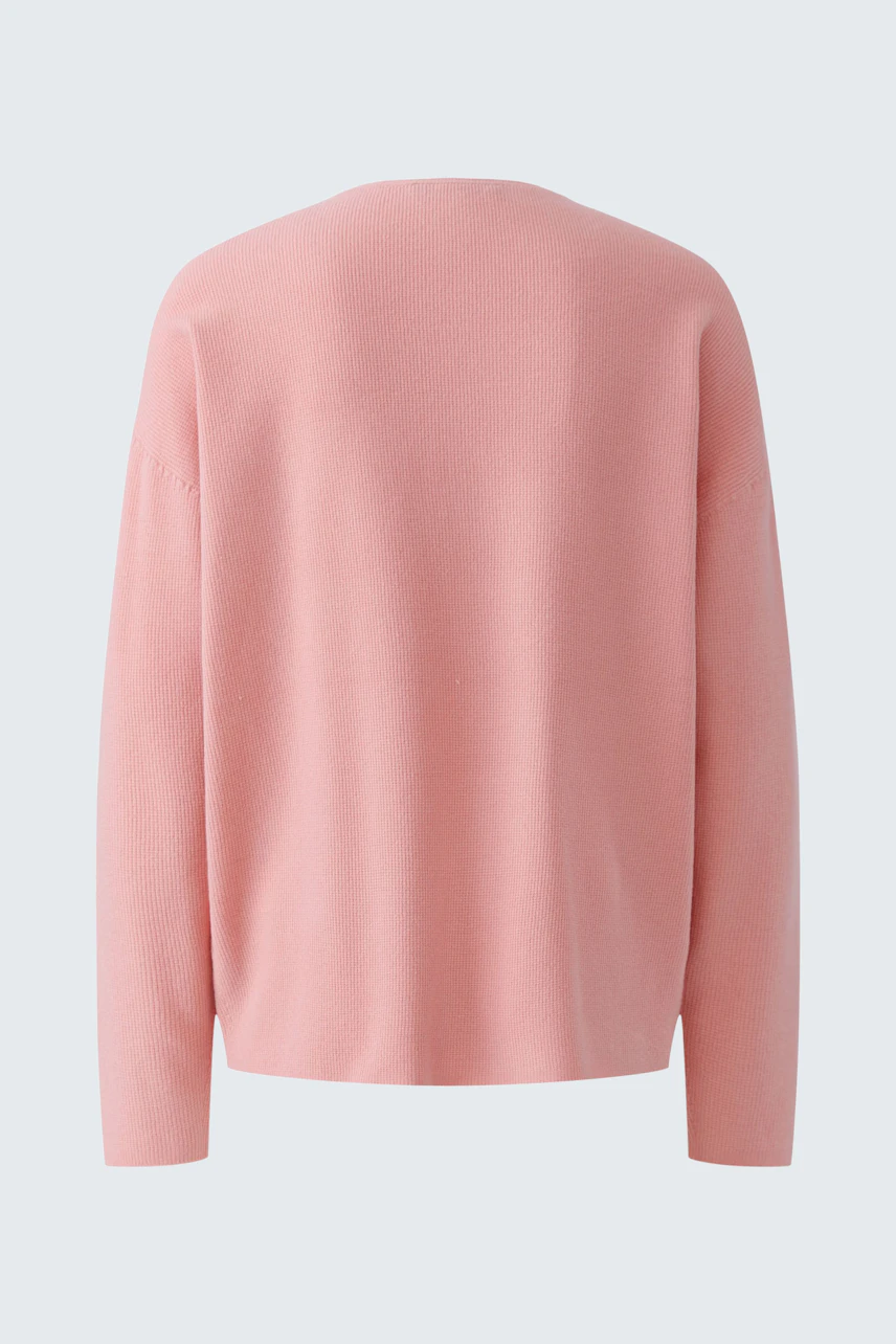 Rosa Damen-Pullover: Schlichter, bequemer Pullover ohne Muster, ideal für lässige Outfits.