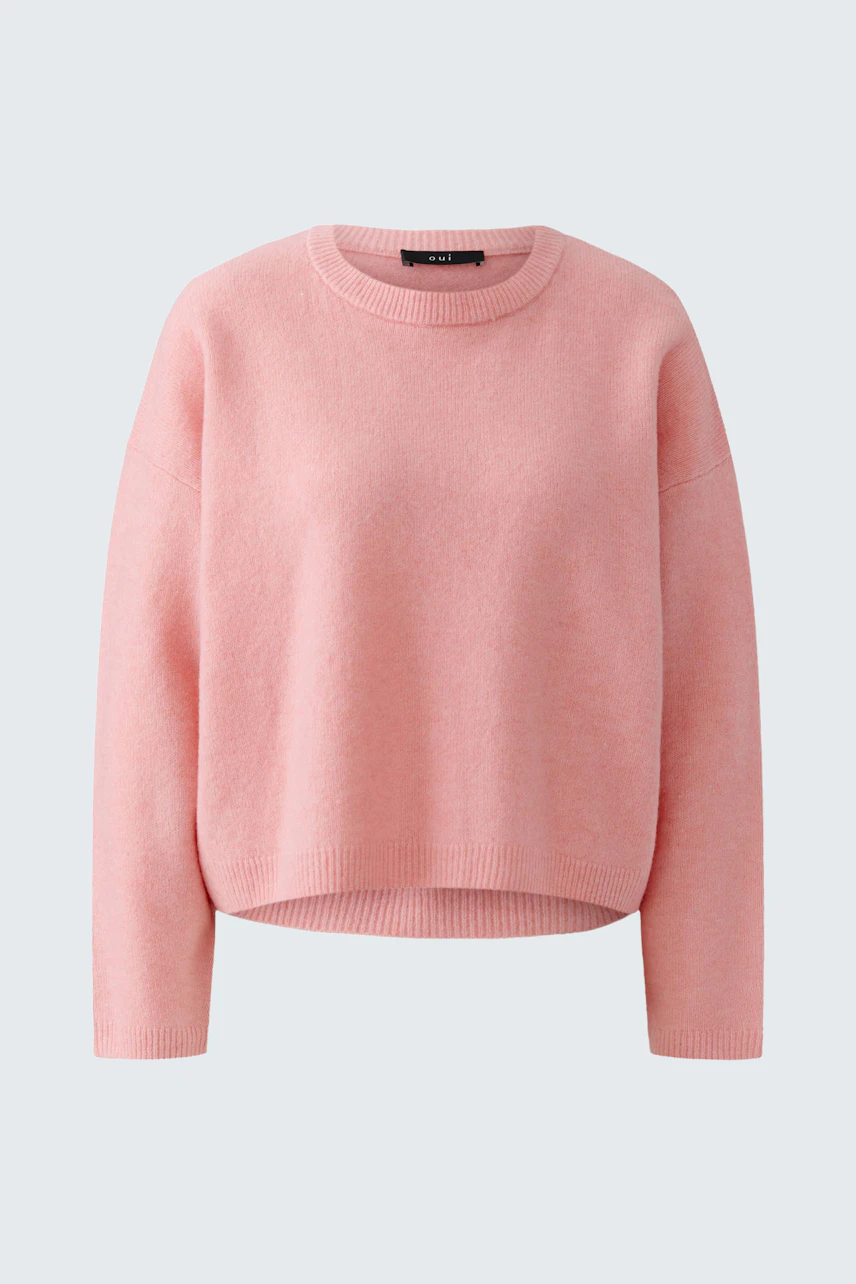 Lässiger Damen-Pullover in Rosa: Weicher Strick, ideal für gemütliche Tage. Perfekt für vielseitige Outfits.