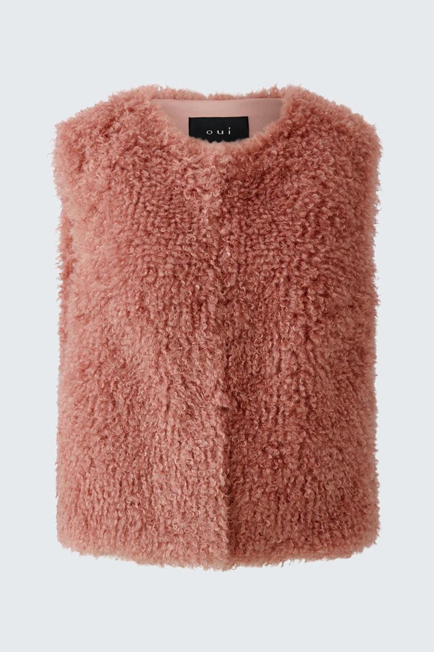 Flauschige Damen-Weste in Rosa: Weiches Material, ideal für kühle Tage. Perfekt für einen lässigen Look.