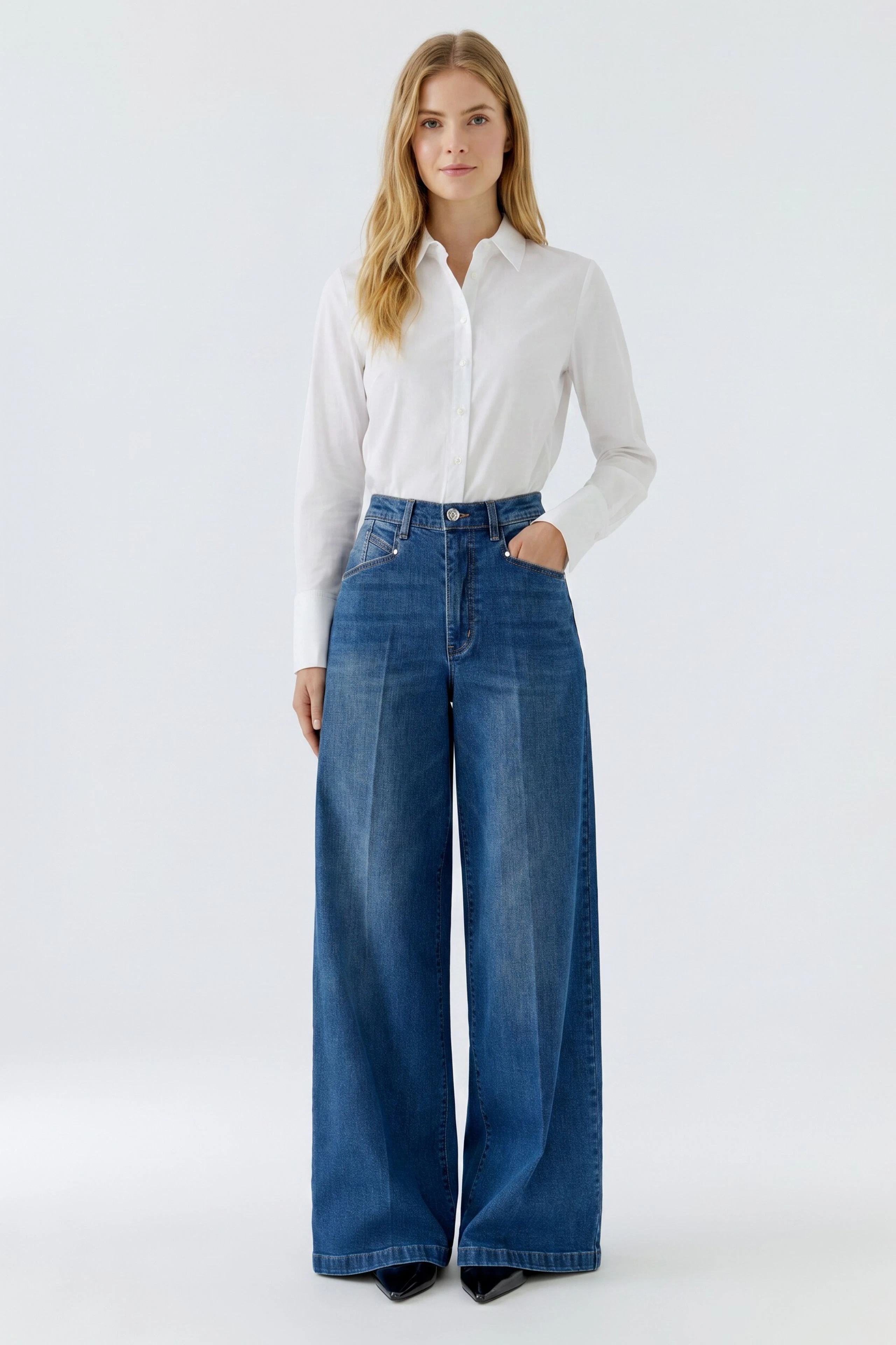 Jeans HIGH WAIST - bright blue denim