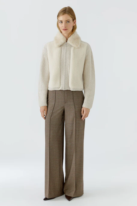 Knitted cardigan - light beige mel