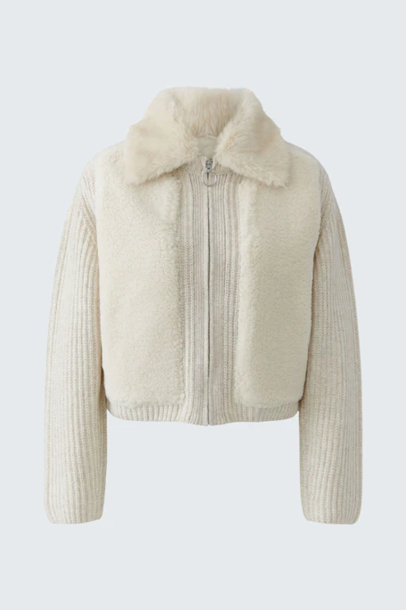 Knitted cardigan - light beige mel