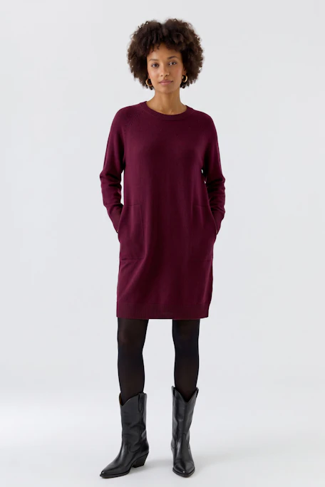 Strickkleid - taupe mel