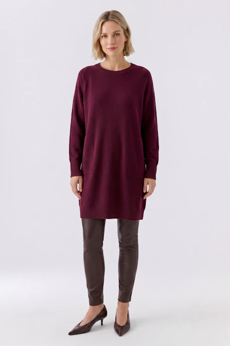 Strickkleid - taupe mel