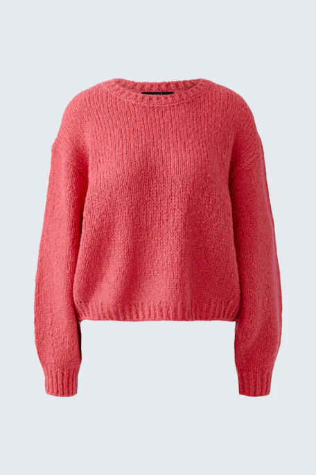 Kuscheliger Damen-Pullover in kräftigem Rotton, ideal für gemütliche Tage. Ohne Model abgebildet.