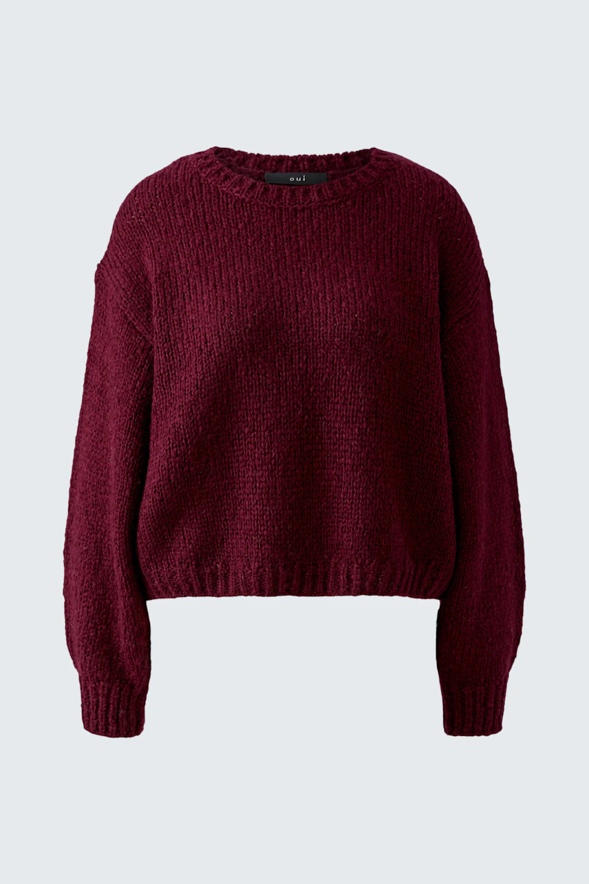 Kuscheliger Damen-Pullover in Bordeaux: Weicher Strick, ideal für kühle Tage.