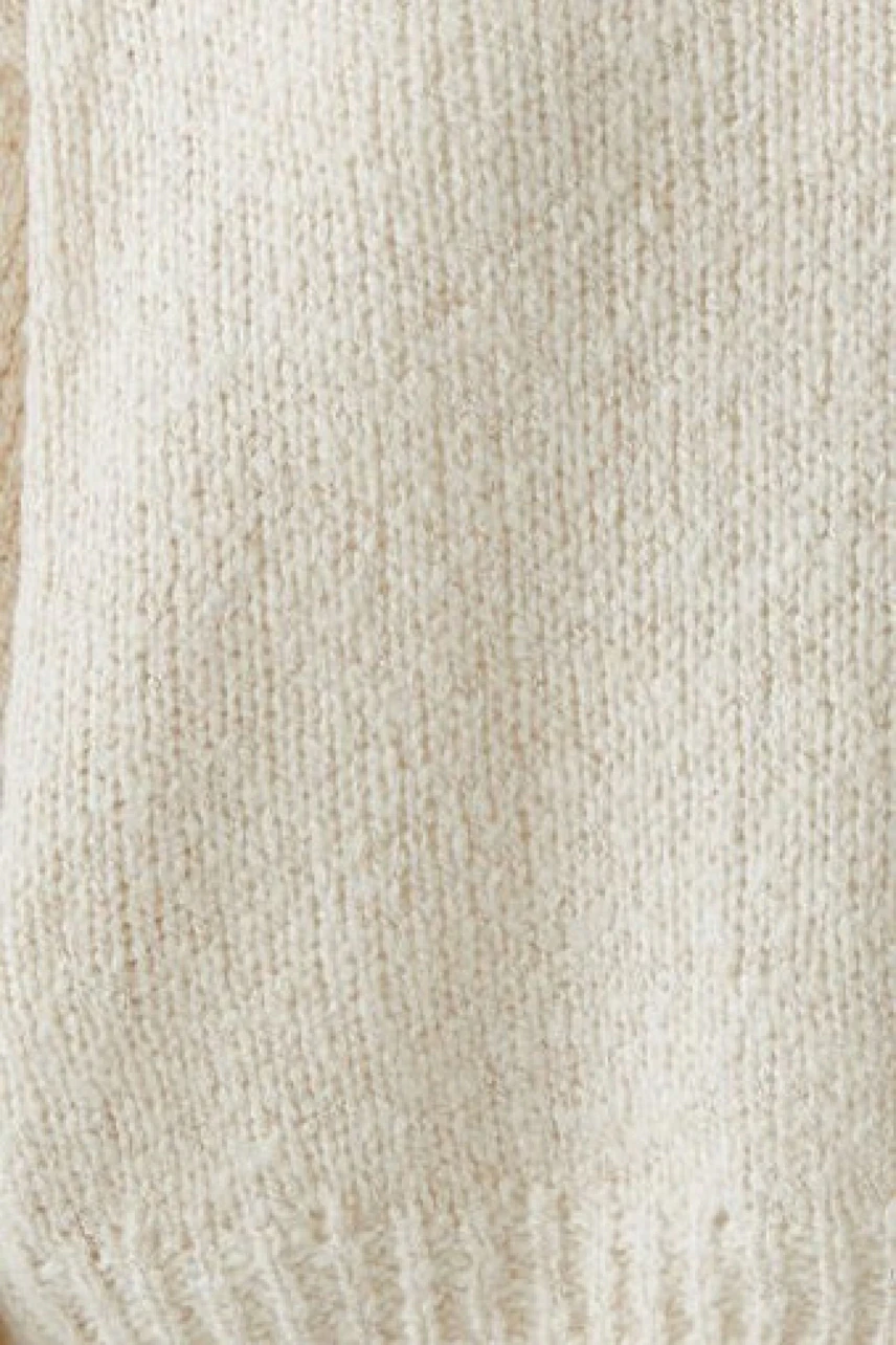 Beiger Damen-Pullover aus grobem Strick, ideal für lässige Outfits und gemütliche Tage.