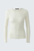 Langarmshirt Spitze - gardenia