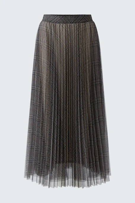 Plisseerock in Braun: Langer, gefalteter Rock ohne Model, ideal für vielseitige Outfits.