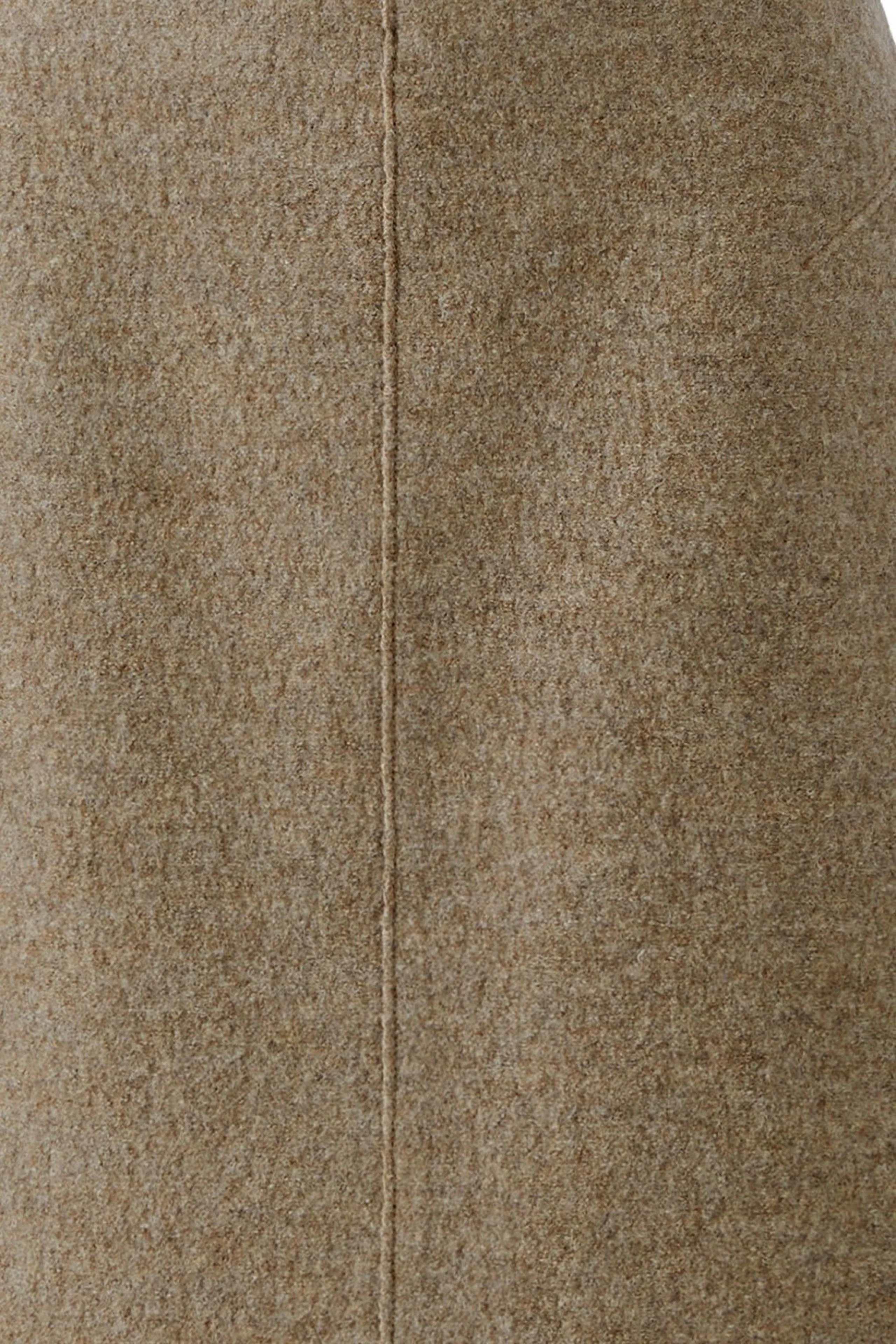 A-line skirt in beige wool fabric, showcasing a simple and classic design without any model.