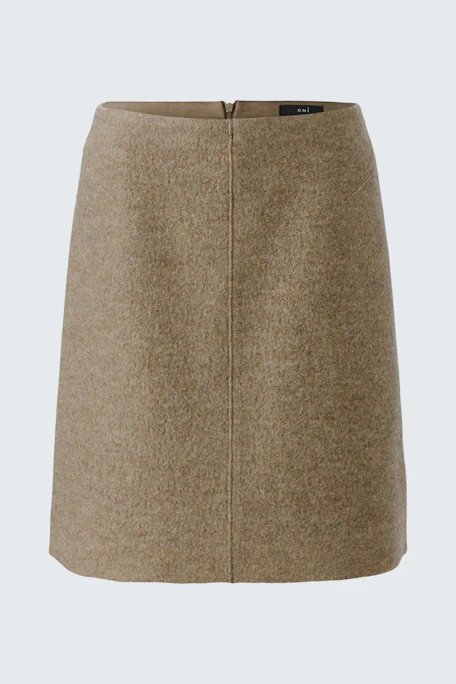 Boiled Wool Skirt - taupe mel