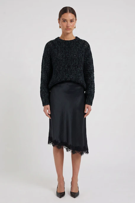 Satin skirt - sleepy gray
