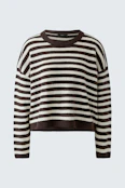 Pullover - darkbrown white