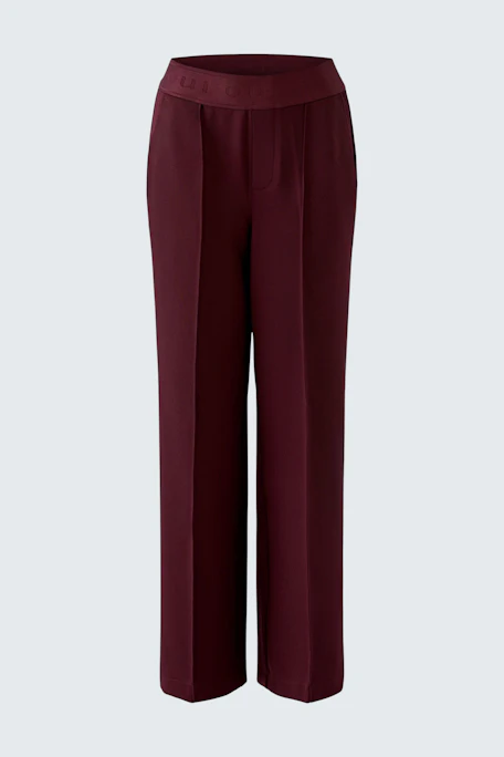 Women's pants: Burgundy wide-leg pants with a high waist, perfect for a chic and comfortable look.