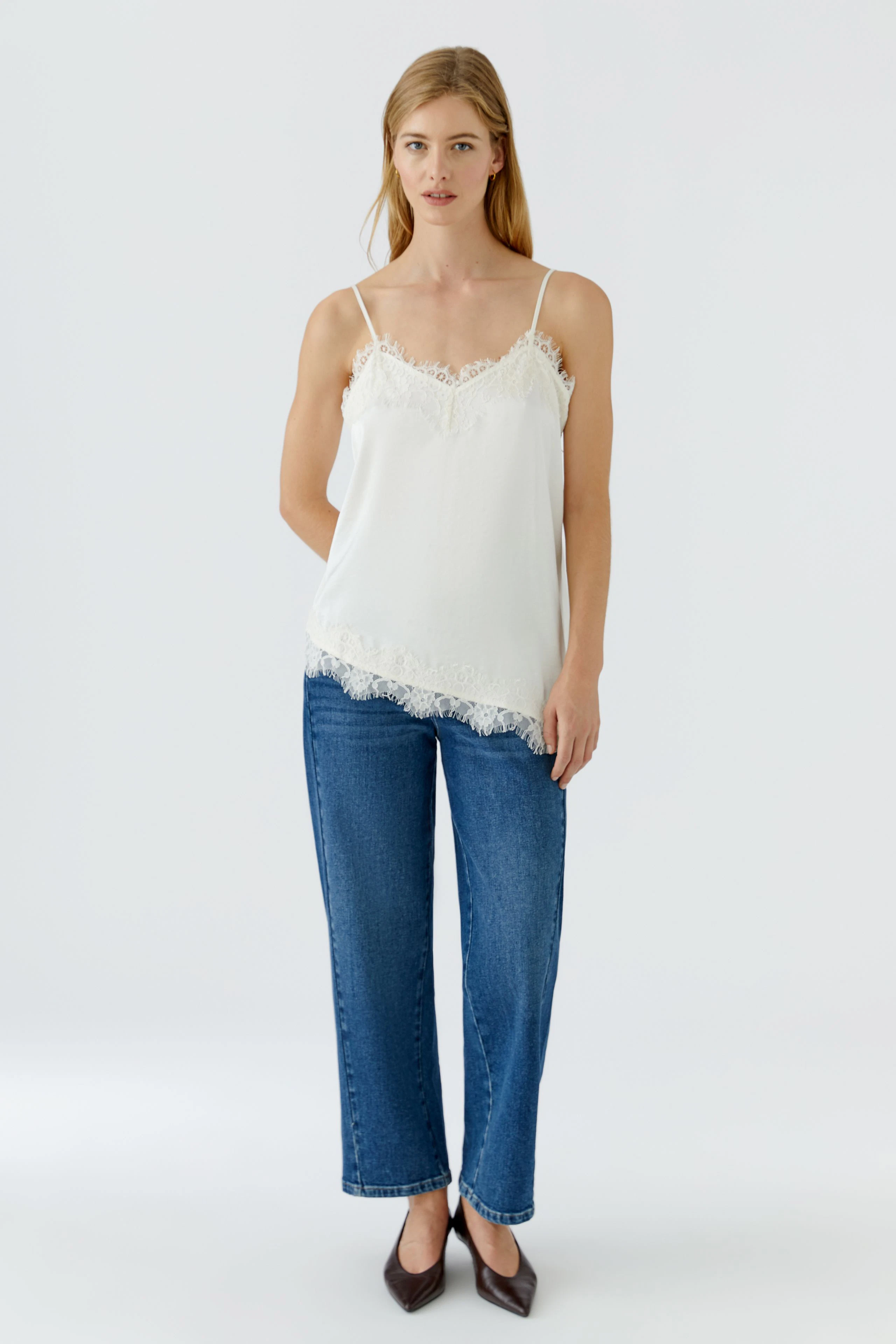 Satin top - gardenia