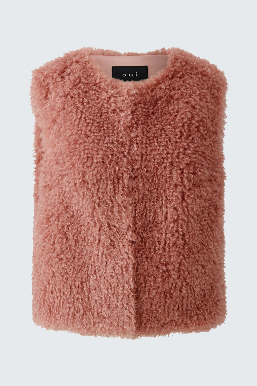 Image 5 of Faux fur vest - rose in rose | Oui