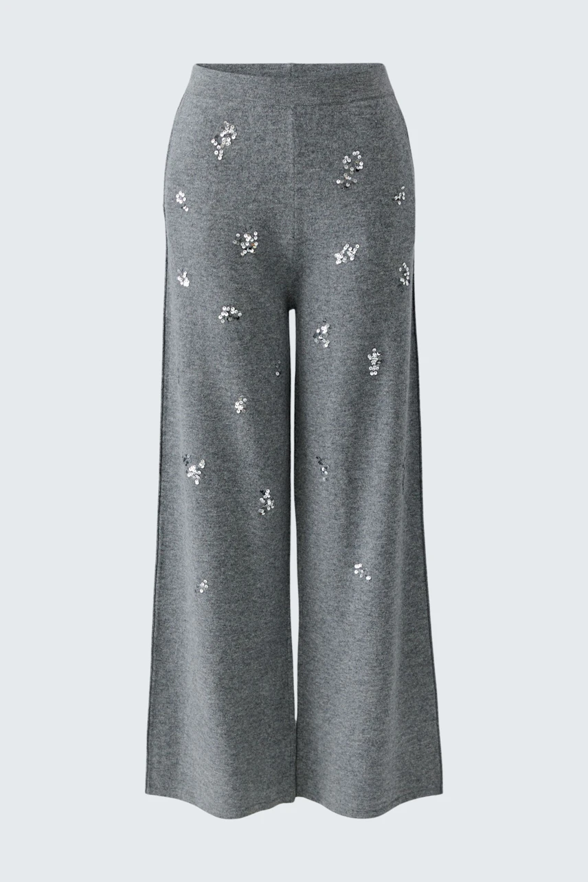 Image 6 of Knitted pants - grey in grey | Oui