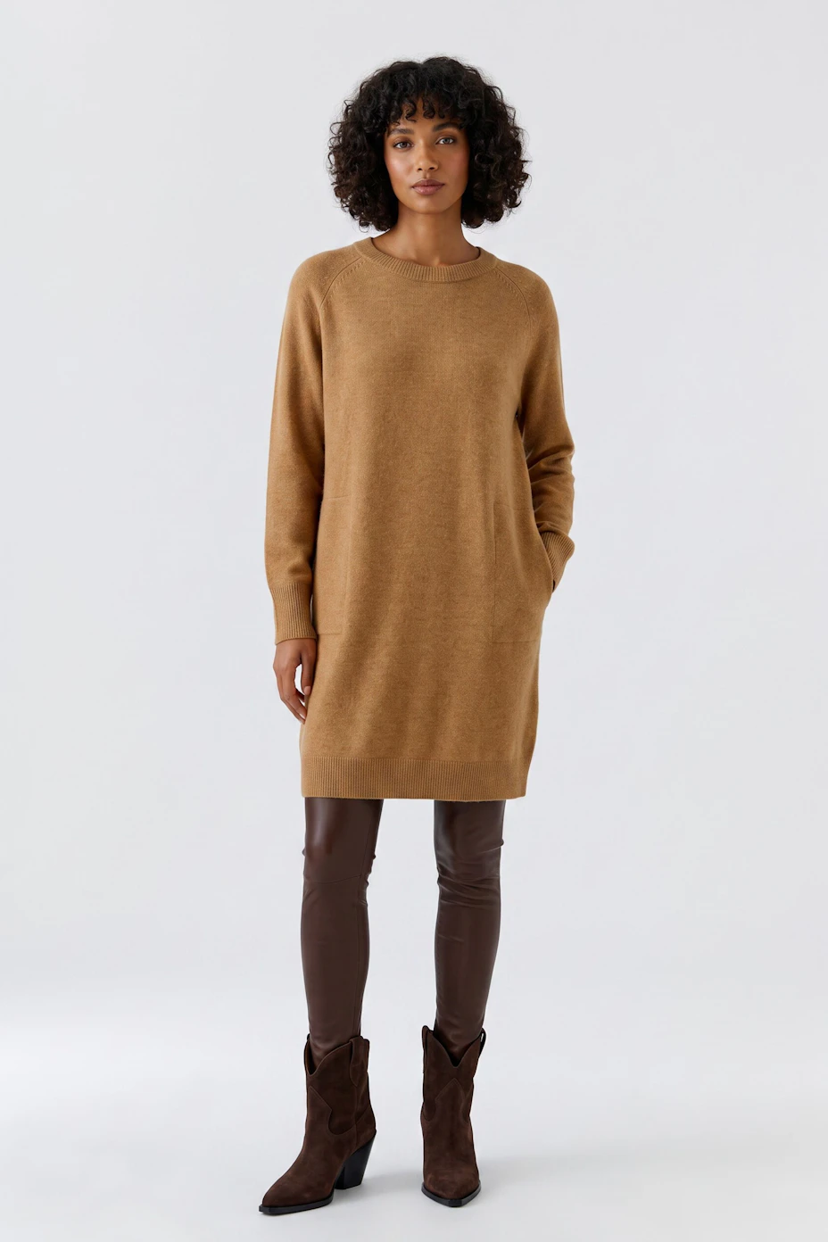 Knitted dress - taupe mel