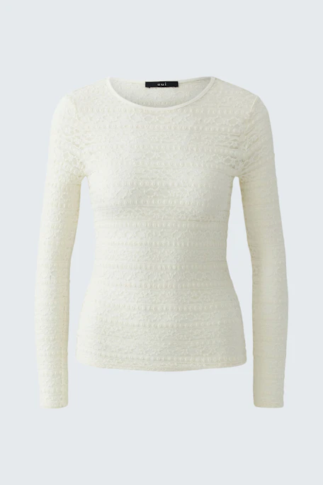 Long-sleeve shirt lace - gardenia