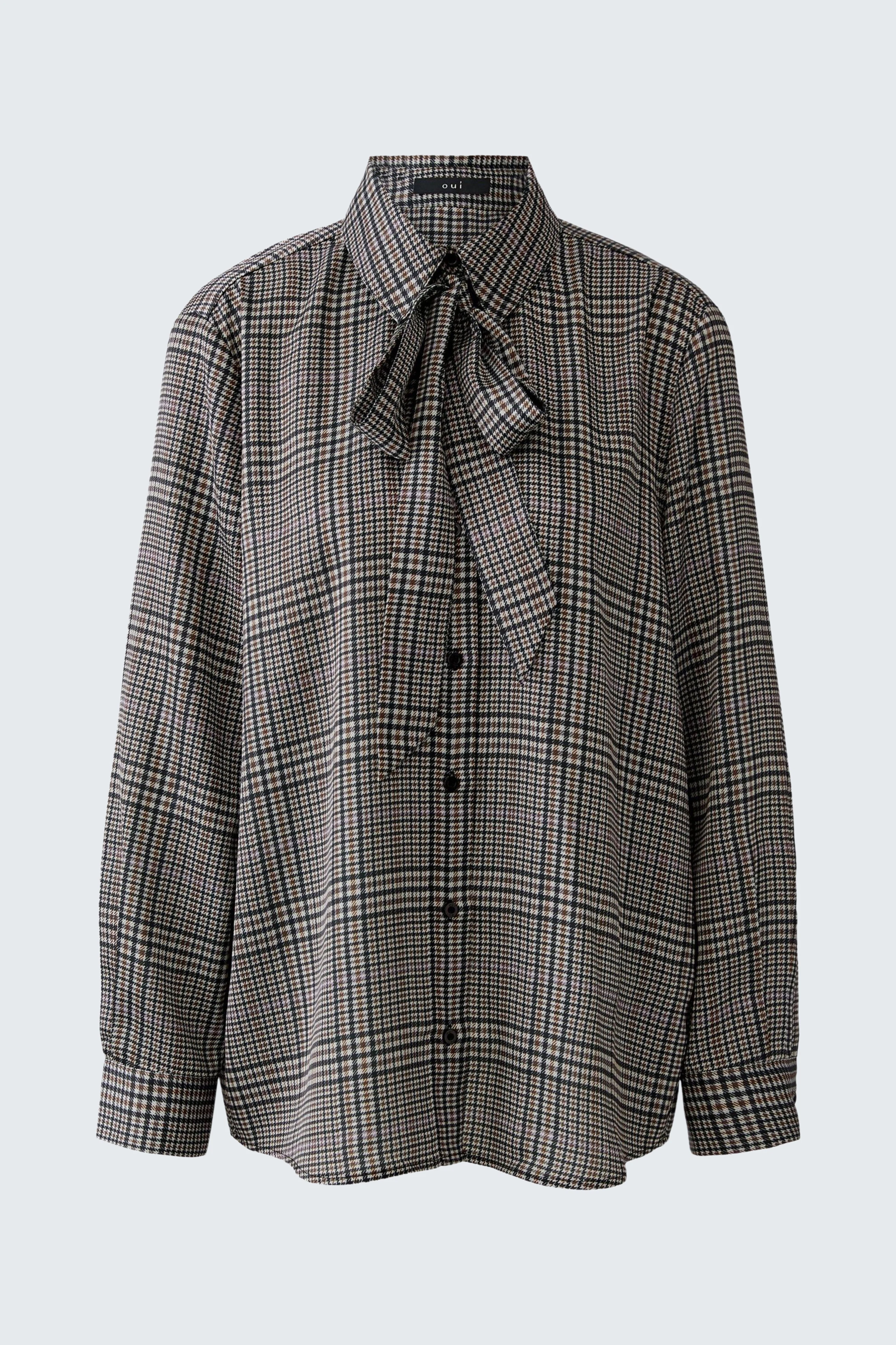 Schluppenbluse - offwhite brown
