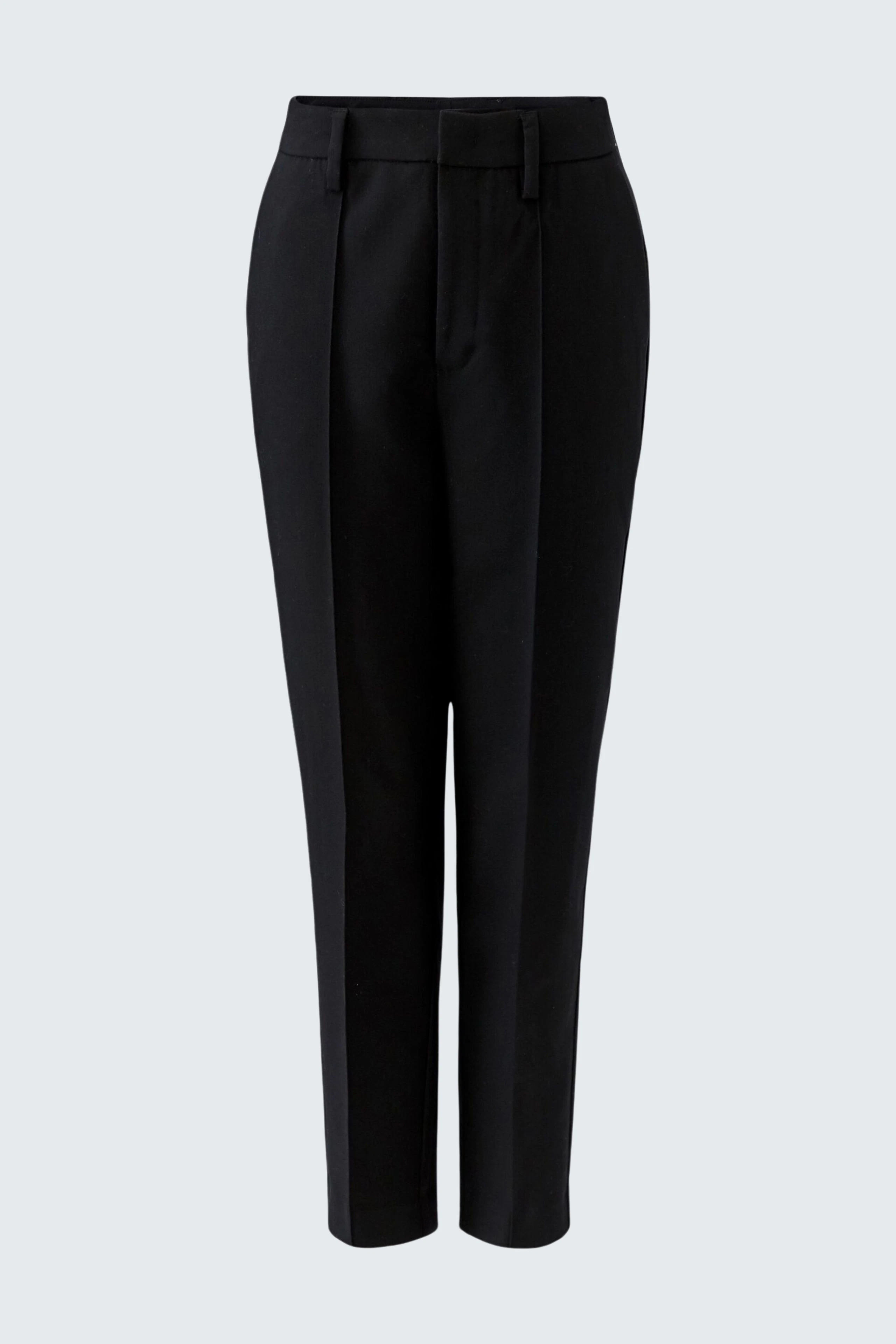 Schwarze Stoffhose: Klassische Damenhose mit geradem Schnitt, ideal für vielseitige Outfits.